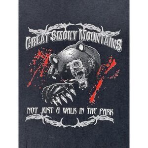 Great Smoky Mountains Grizzly Bear T Shirt Sz L Graphic Tee